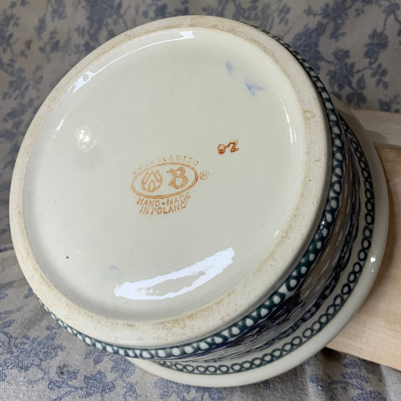 Boleslawiec Hand-Made in Poland Cobalt Blue Stoneware Pottery Baking Dish - Picture 5 of 6